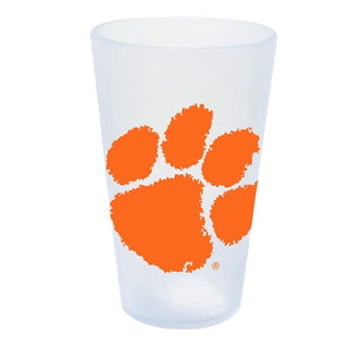 Silicone Glass: Clemon Tigers 16oz- Icicle