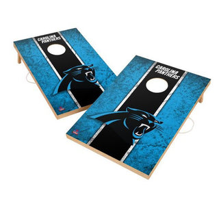 Cornhole Game: Carolina Panthers - Stripe Weathered