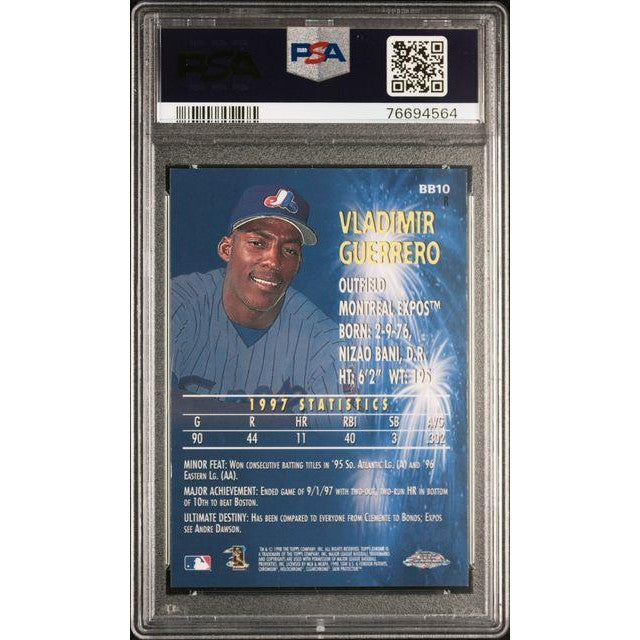 Vladimir Guerrero 1998 Topps Chrome Baby Boomer Refractor#BB10 PSA 8