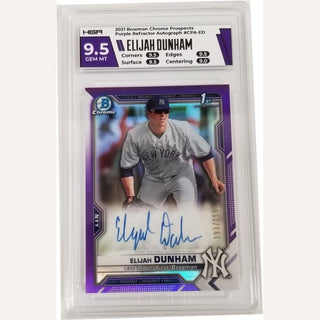 Elijah Dunham: 2021 Bowman Chrome Prospects Purple Refractor Autograph #CPA-ED