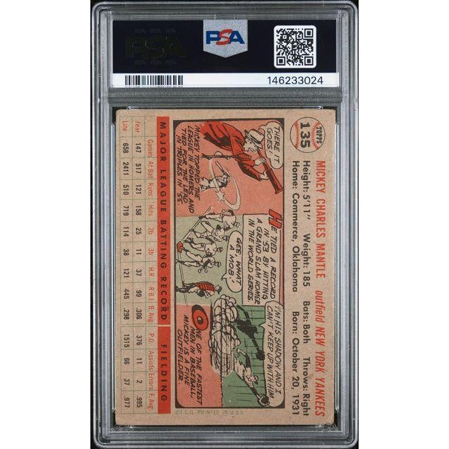 Mickey Mantle 1956 Topps Gray Back #135 PSA 2