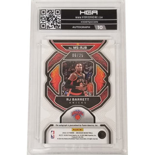 RJ Barrett: 2022-23 Panini Obsidian Magmatic Signatures Electric Etch Green #MS-RJB HGA MT 9.0