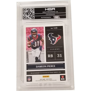 Dameon Pierce: 2022 Panini One Day One Autographs Blue #119 HGA 9.0