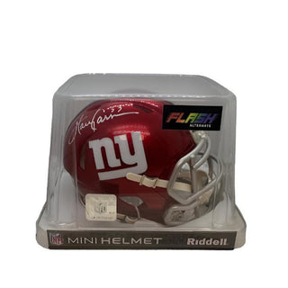 Autographed Mini Helmet: Harry Carson - NY Giants - Flash