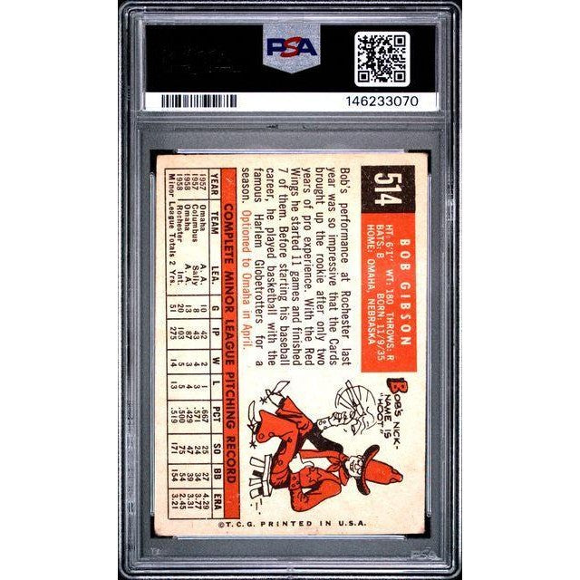 Bob Gibson 1959 Topps #514 PSA 2 - Rookie Card