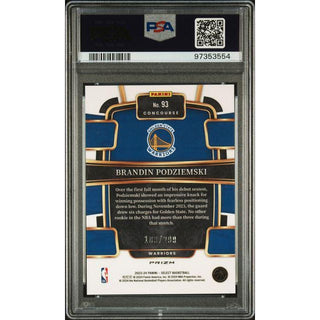 Brandon Podziemski 2023 Select Light Blue Prizm #93 PSA 9