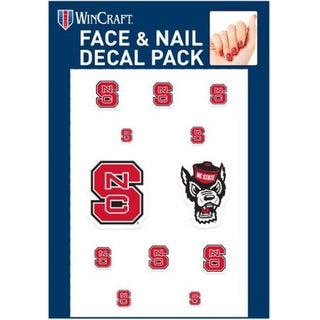 Face and Nail Decal: NC State Wolfpack
