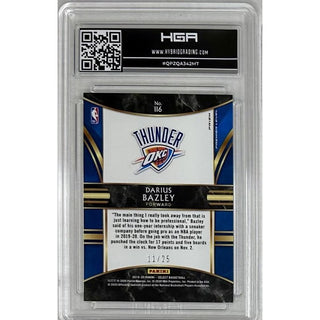 Darius Bazley: 2019-20 Panini Select Premier Level Blue Disco Prizms, # 116, HGA: 9.5