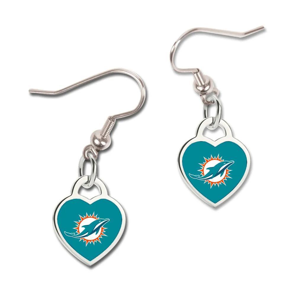 Miami Dolphins Heart Reversible Dangle Earrings