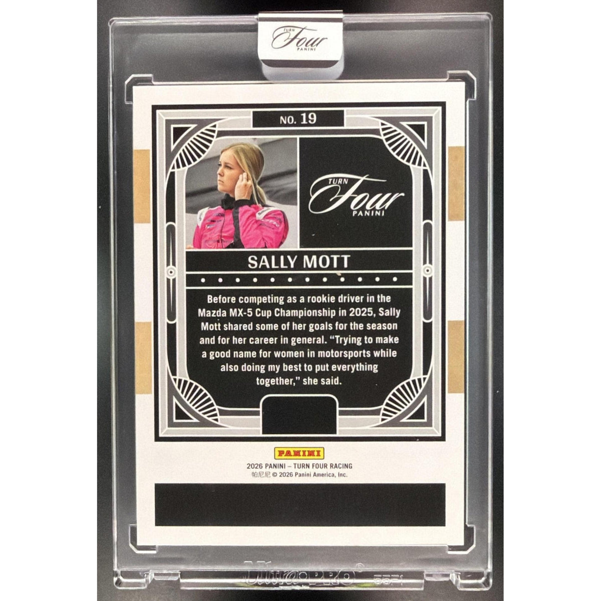 2026 Panini Four Racing Sally Mott #19 46/49 Non-Graded