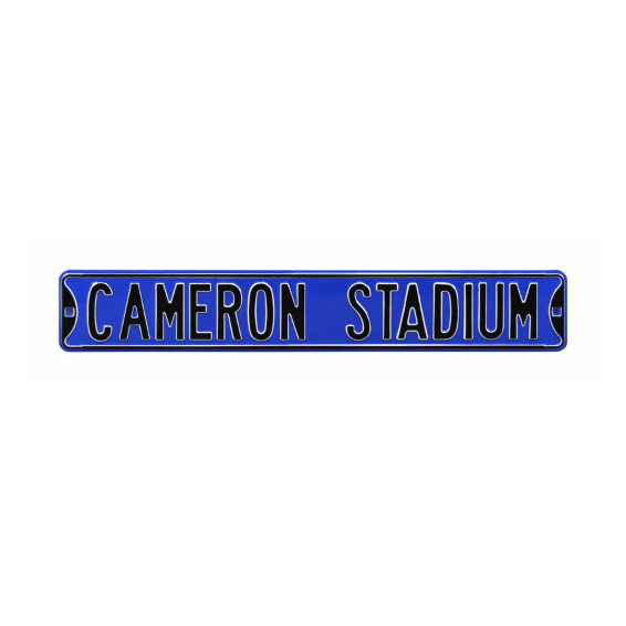 Duke Blue Devils Cameron Stadium 6" x 36" Embossed Steel Street Sign – Official NCAA Wall Décor