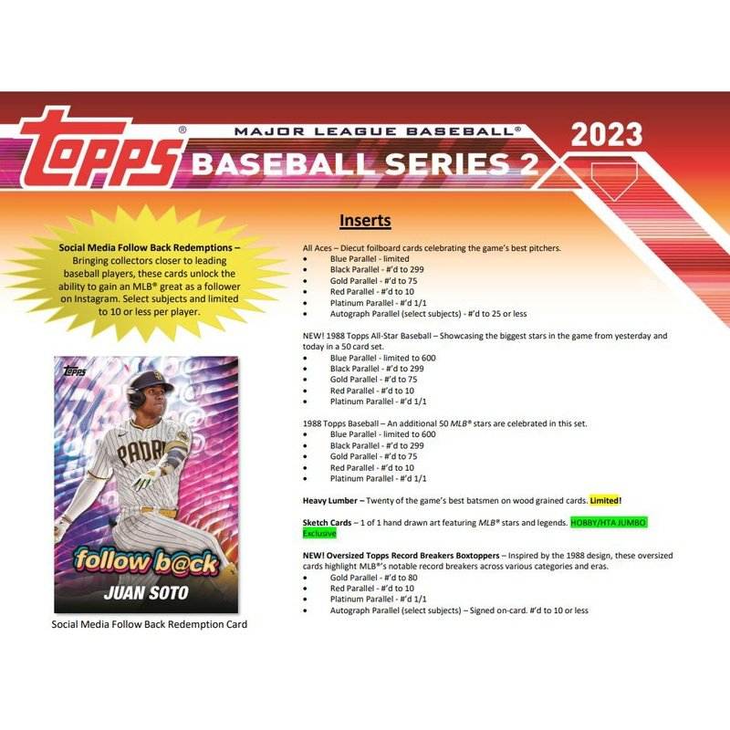 2023 Topps Series 2 Baseball Jumbo Hobby Box