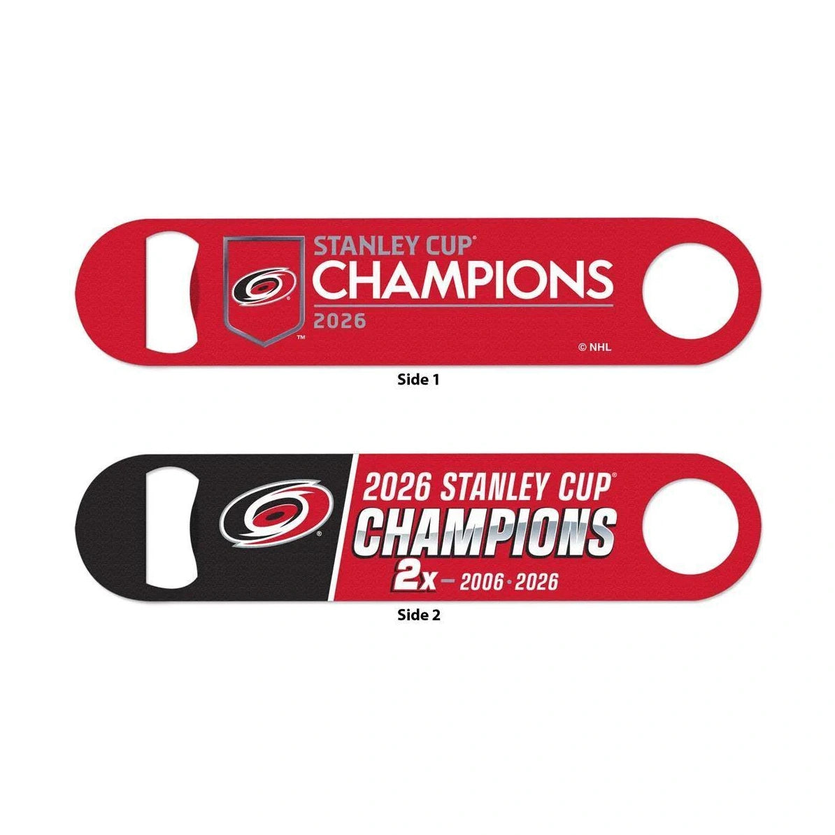 Carolina Hurricanes 2026 Stanley Cup Champions 2-Sided Metal Bottle Opener – Championship Collectible