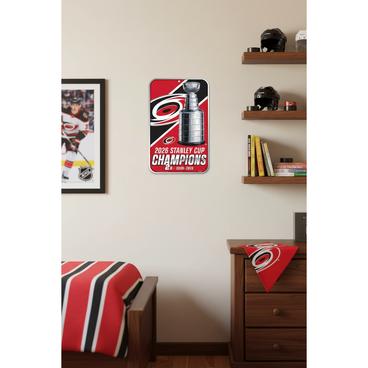 Carolina Hurricanes 2026 Stanley Cup Champions Plastic Sign – 11" x 17"