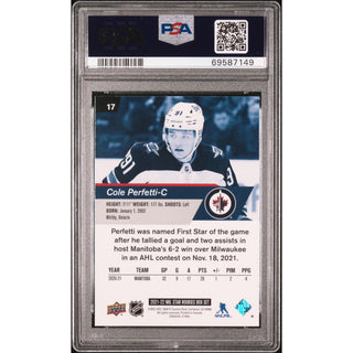 Cole Perfetti 2021 Upper Deck NHL Star Rookies Box Set #17 PSA 9