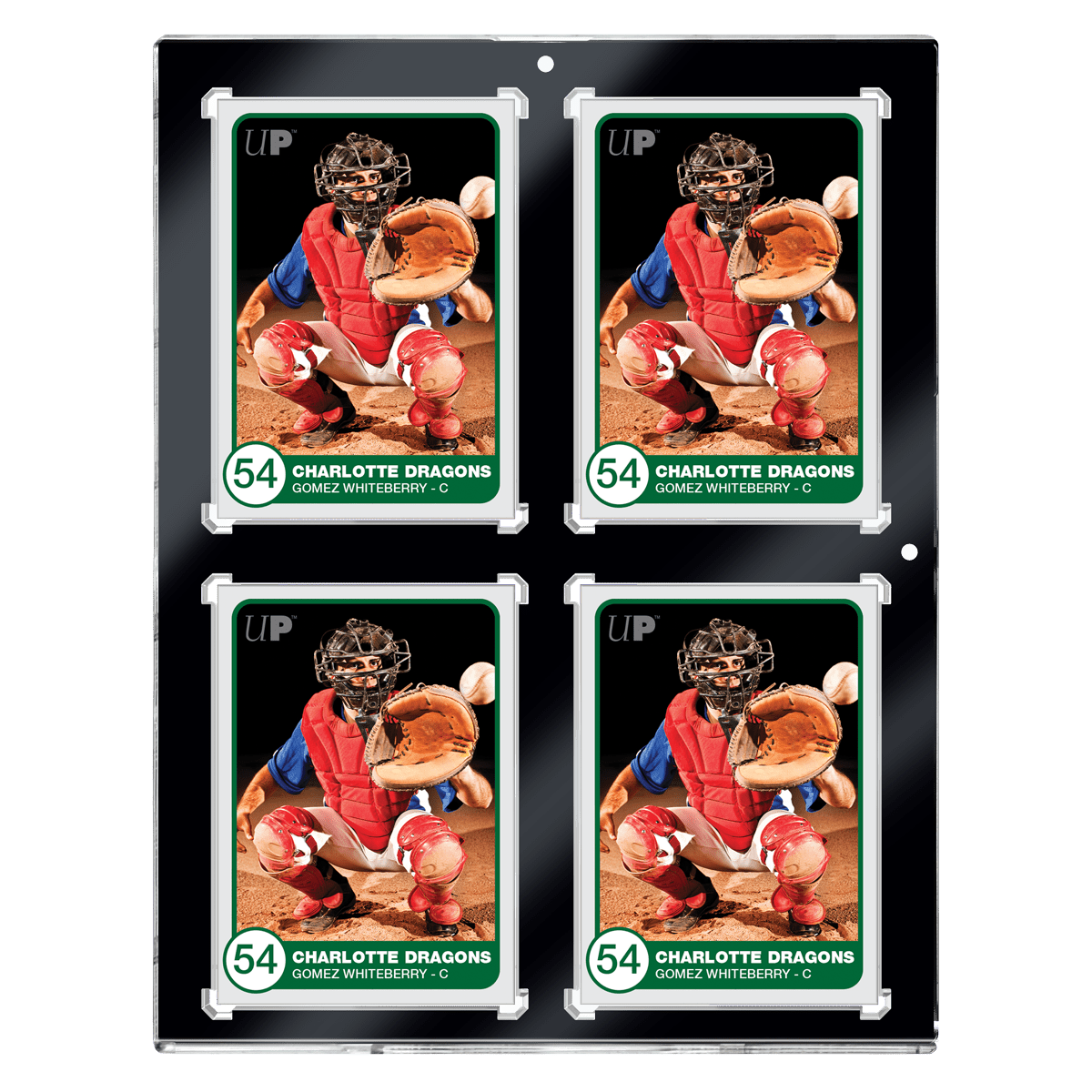 130PT 4-Card Black Border UV ONE-TOUCH® Magnetic Holder