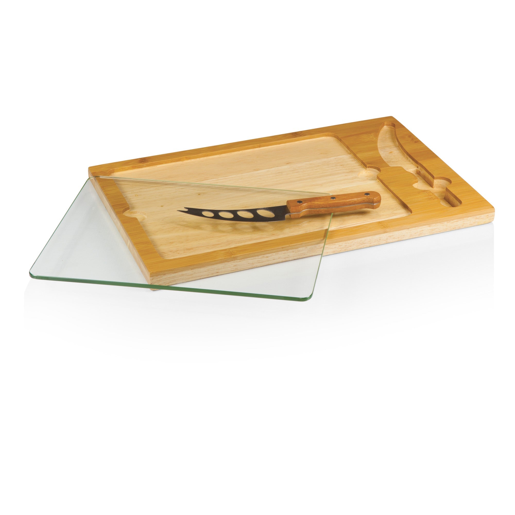 Carolina Hurricanes Hockey Rink - Icon Glass Top Cutting Board & Knife Set