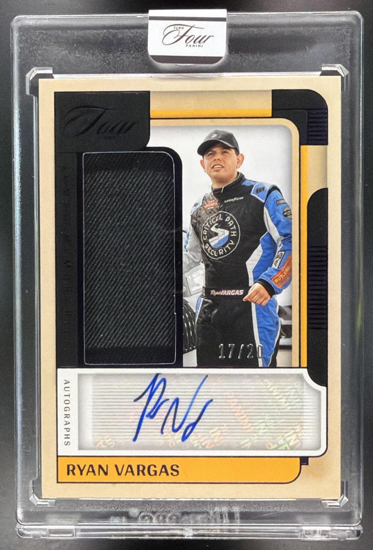 2026 Panini Four Racing Ryan Vargas #JM-RVG Jumbo Memorabilia 17/20 Non-Graded