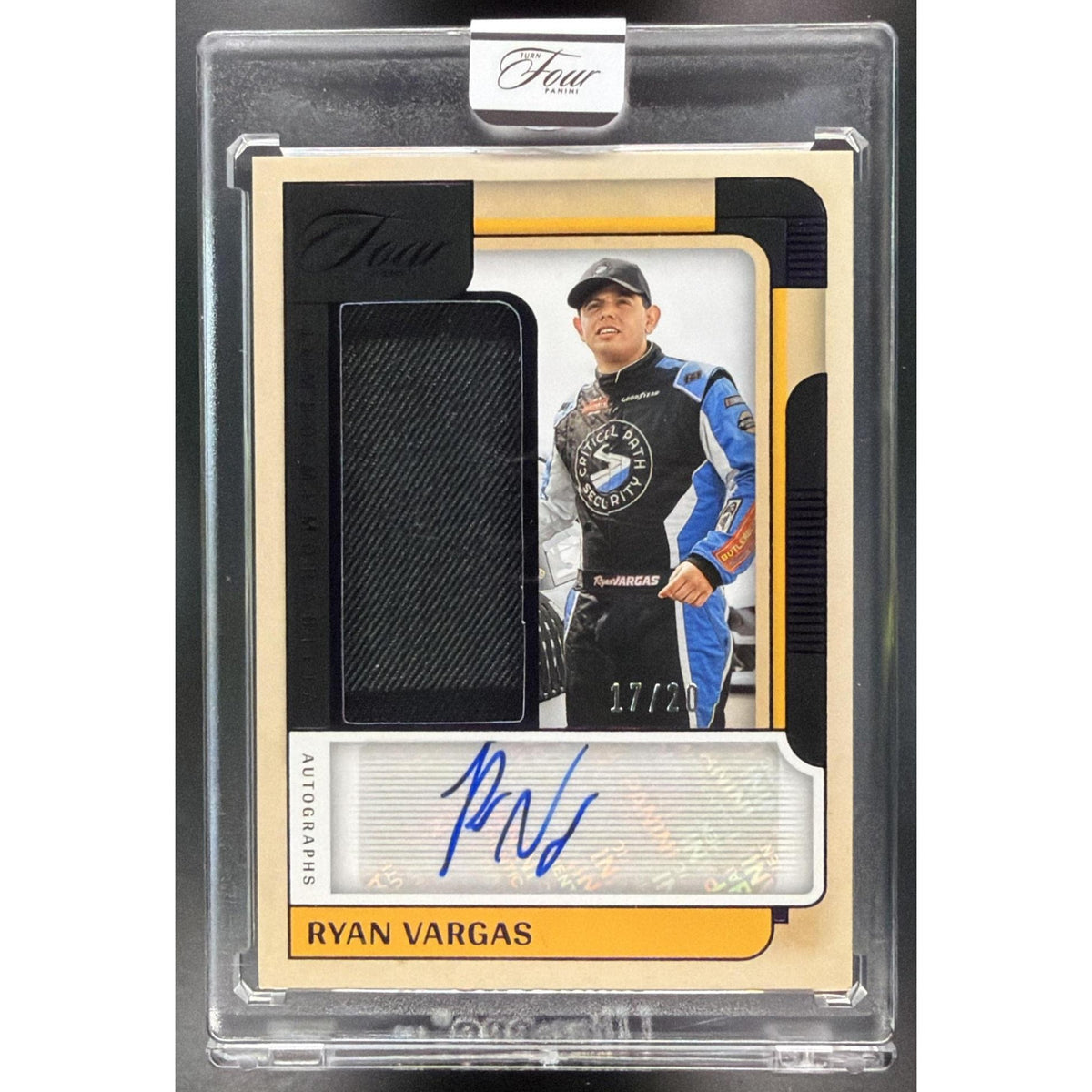 2026 Panini Four Racing Ryan Vargas #JM-RVG Jumbo Memorabilia 17/20 Non-Graded
