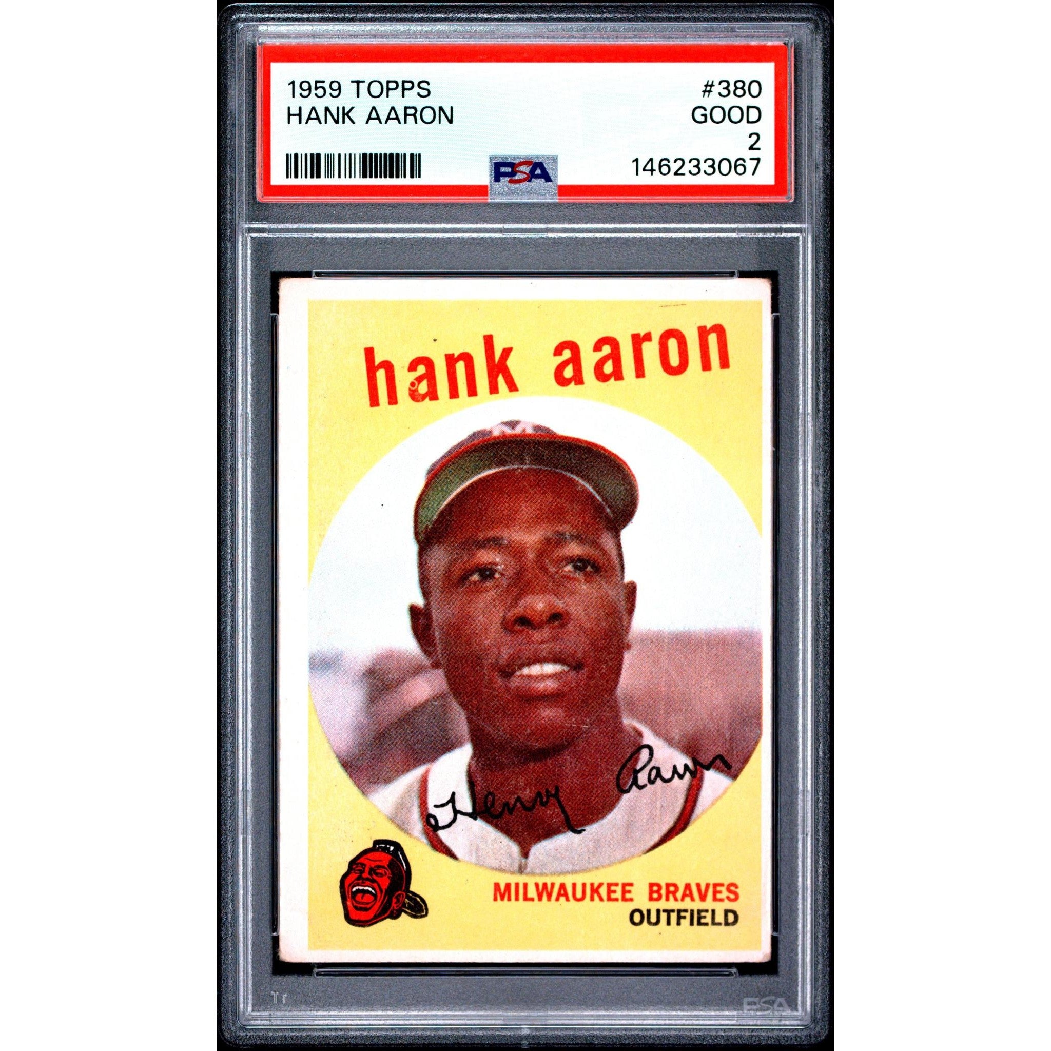 Hank Aaron 1959 Topps #380 PSA 2
