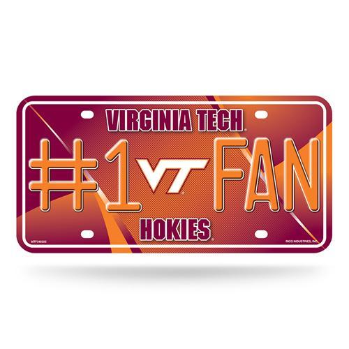 Virginia Tech Hokies #1 Fan Metal License Plate