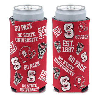 Koozie: NC State Wolfpack Scatterprint – Slim Can, Bold Pack Pride