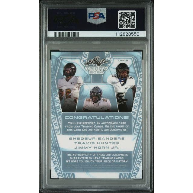 SNDRS/HNTR/HRN JR. 2024 Leaf Trinity Triple Auto.-Platinum #TA19 PSA 9