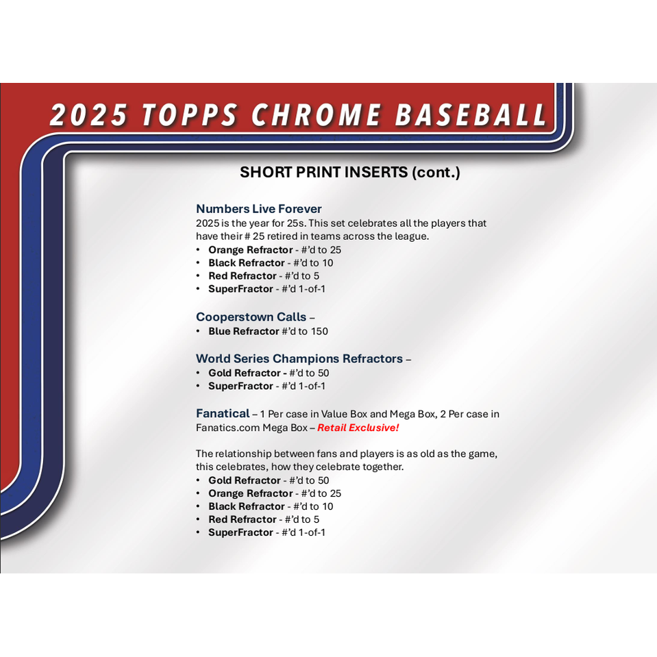 2025 Topps Chrome Baseball Hobby Pack