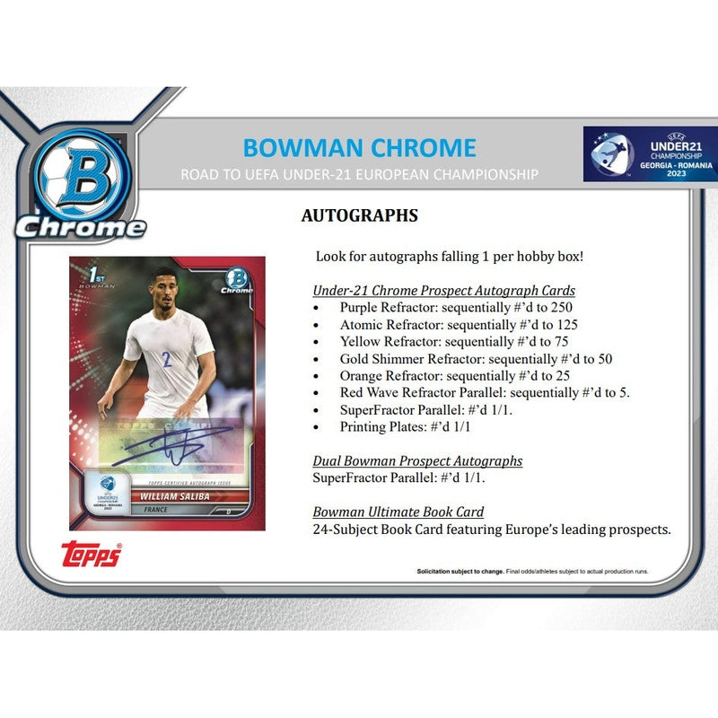 2022 Bowman Chrome Road to UEFA Under 21 European Soccer Hobby Pack
