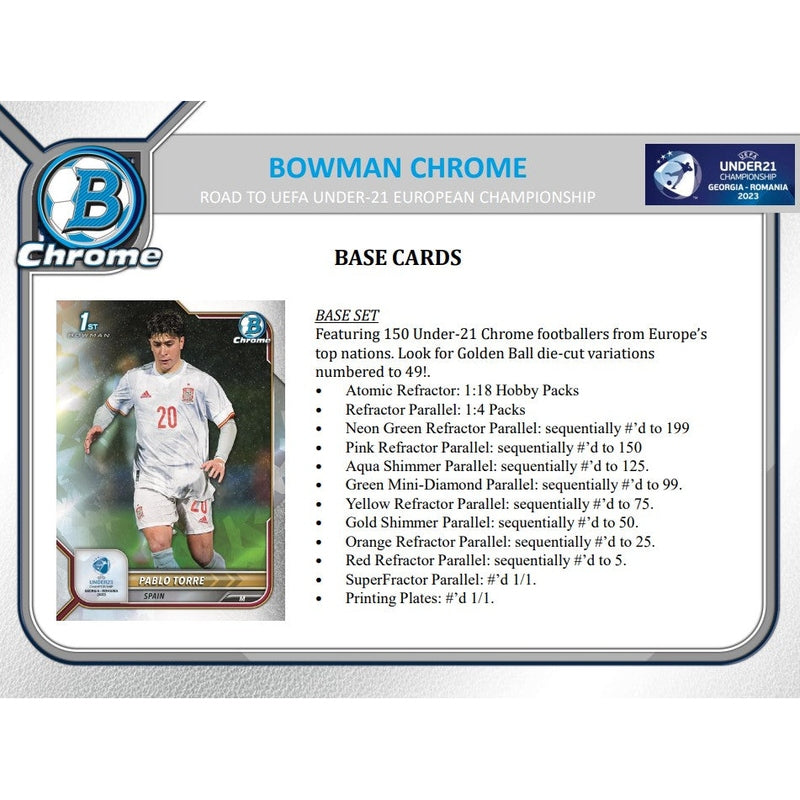 2022 Bowman Chrome Road to UEFA Under 21 European Soccer Hobby Pack