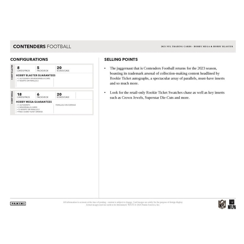 2023 Panini Contenders Football Hobby Mega Box