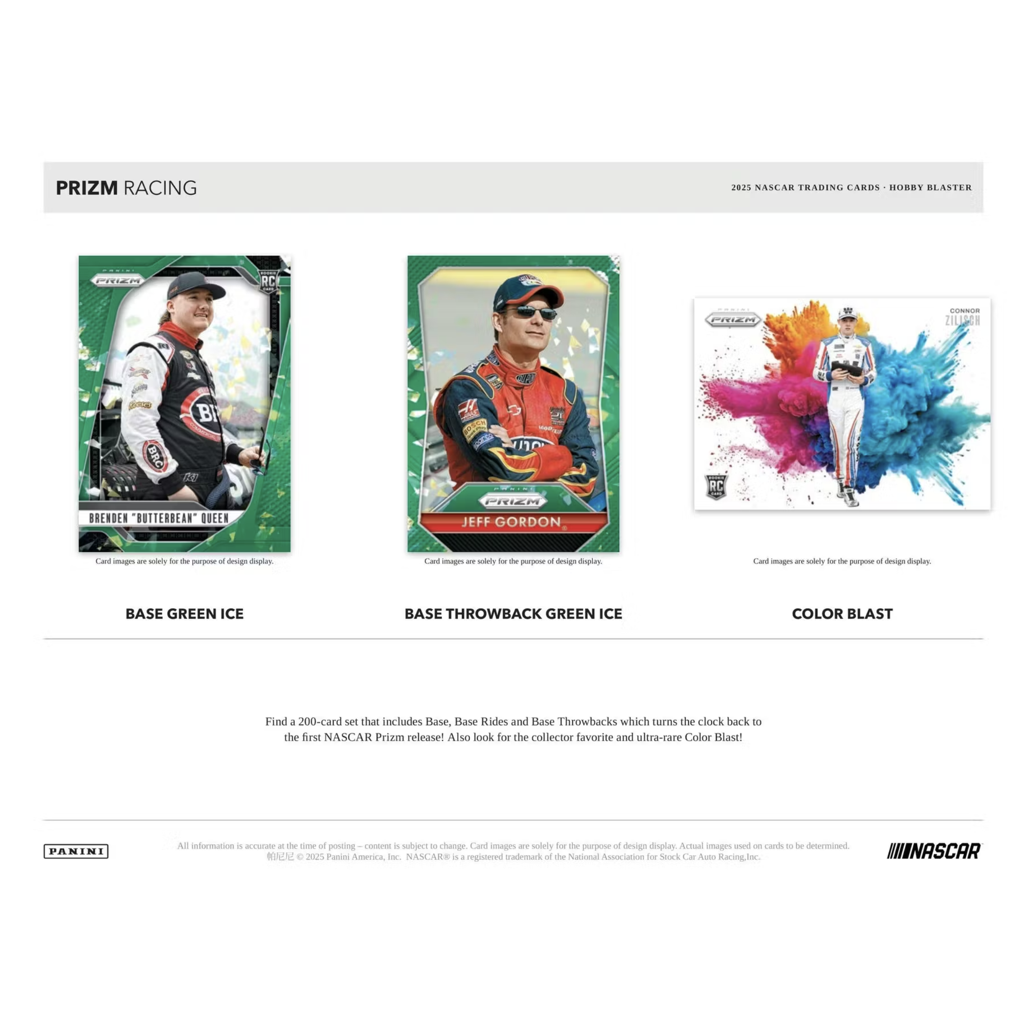 Sealed 2025 Panini Prizm NASCAR Blaster Box displayed for NASCAR trading card collectors and fans