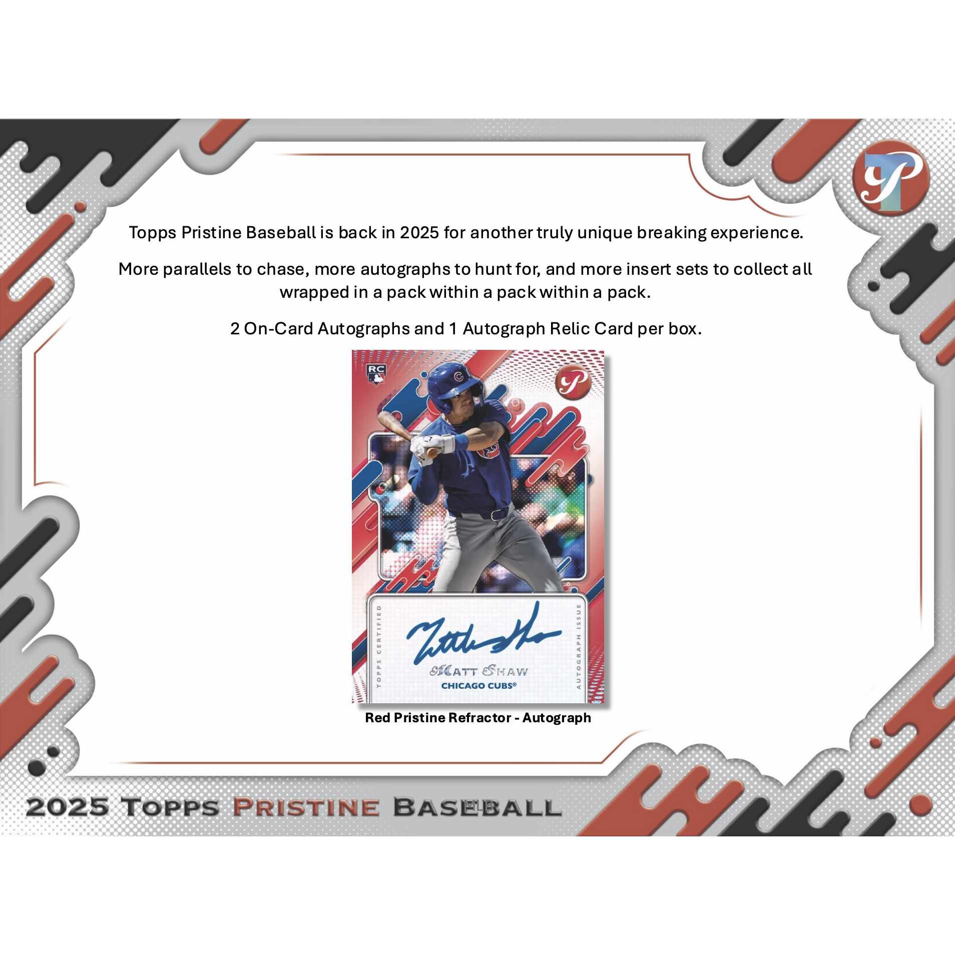2025 Topps Pristine Baseball Hobby 6-Box Case