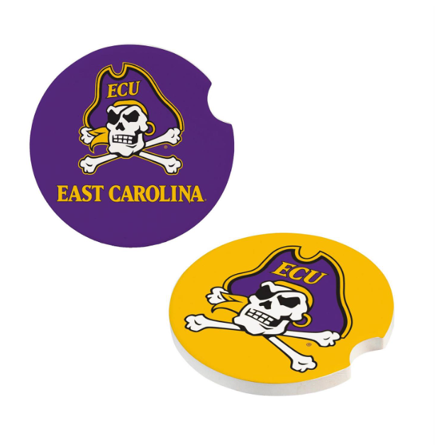 East Carolina University Car Coaster Set, 2pc