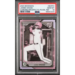 James Wood 2024 Bowman Chrome Prospects Pearl Ref. #BCP91 PSA 10