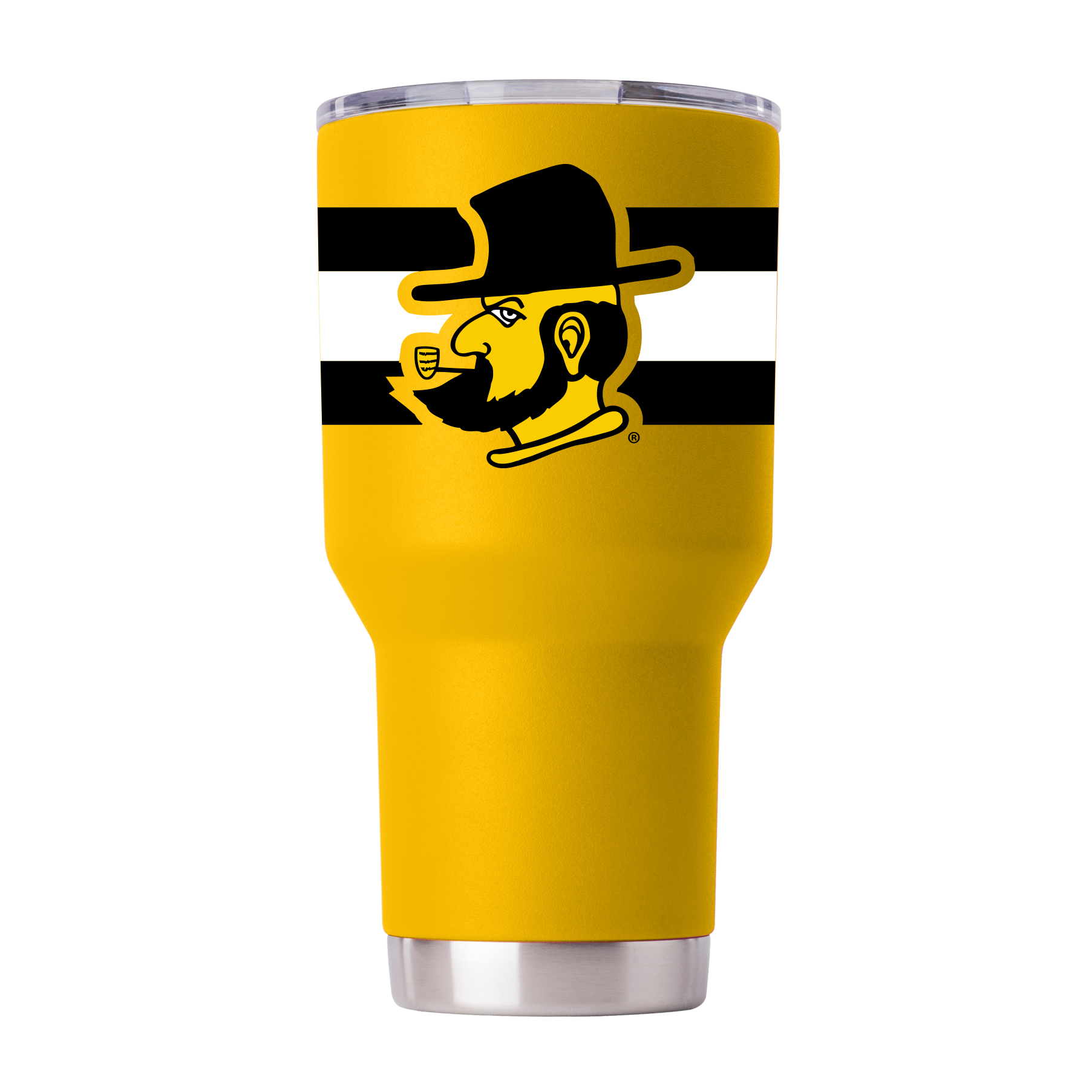 Tumbler: Appalachian State Mountaineers – Stripe “Yosef” Stainless Steel - 30oz