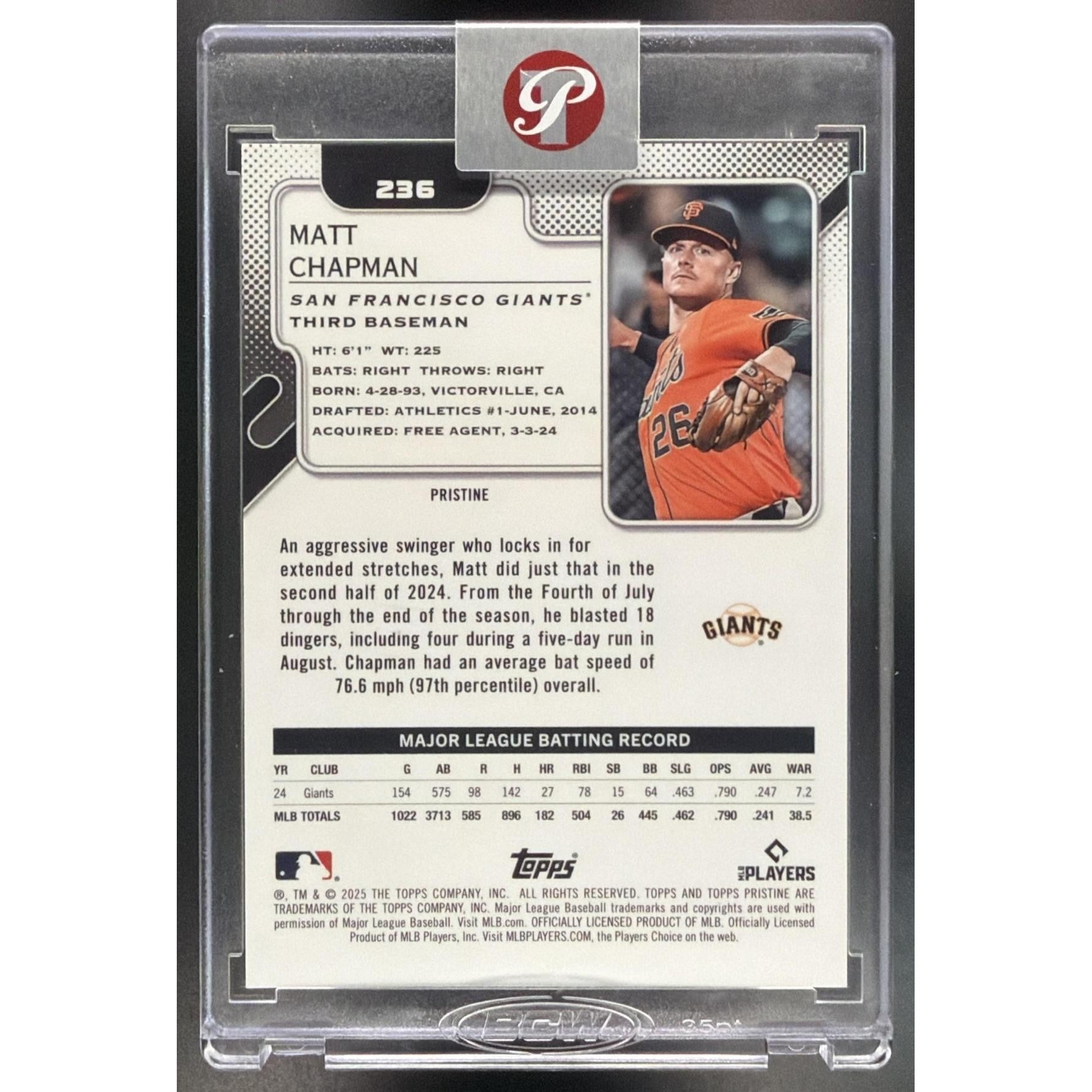Matt Chapman 2025 Topps Pristine #236 Non-Graded 10/15