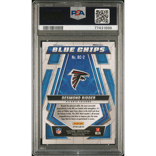 Desmond Ridder 2022 Mosaic Blue Chips White Mosaic #BC2 PSA 10