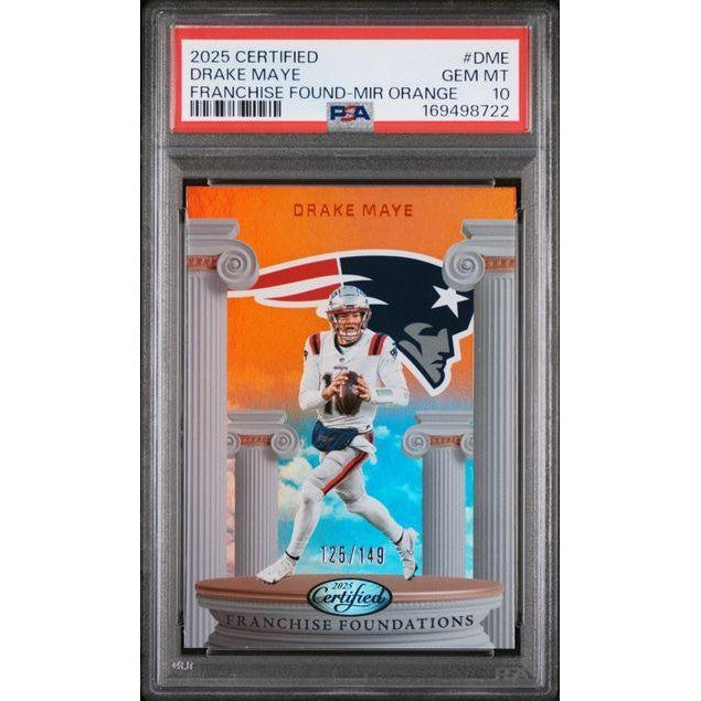 2025 Certified #DME Drake Maye Franchise Foundation - Mirror Orange PSA 10