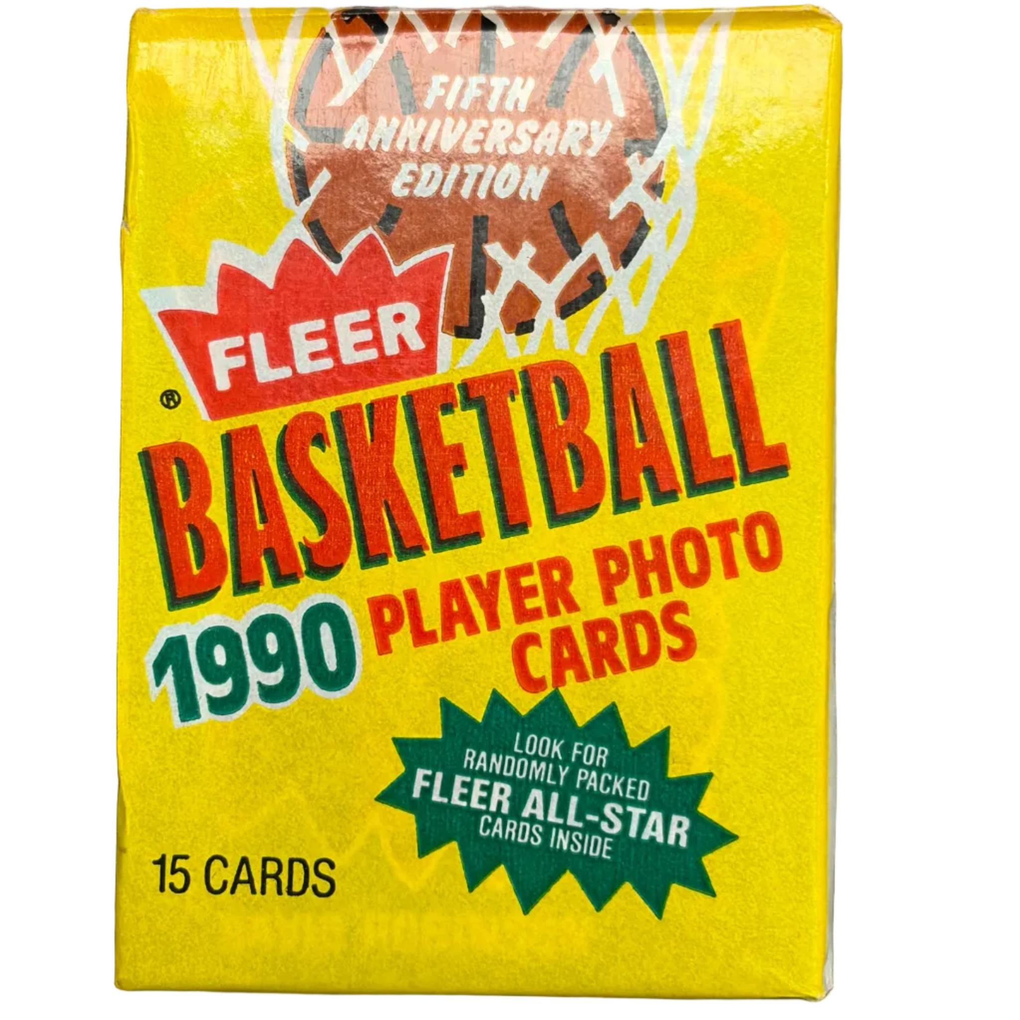 1990 Fleer Basketball 5th Anniversary Edition Trading Card Pack