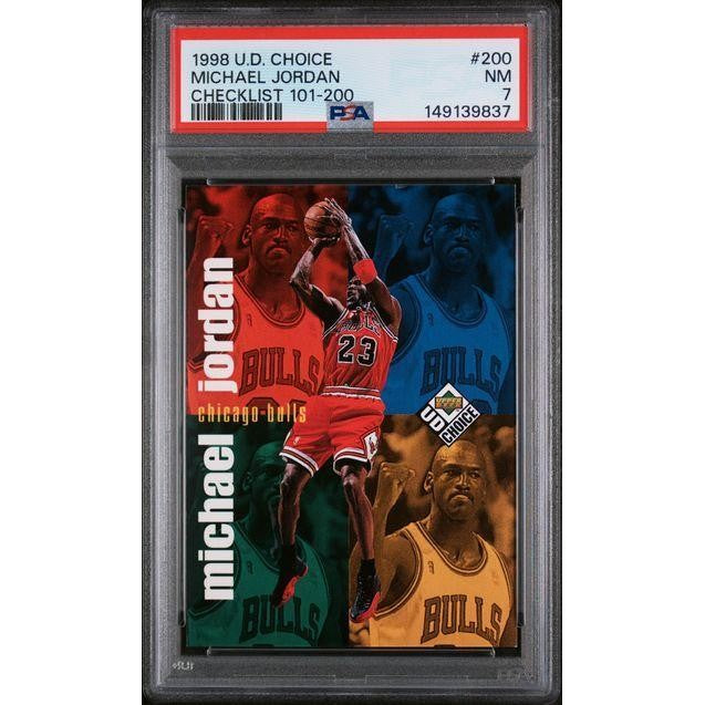1998 UD Choice #200 Michael Jordan Checklist 101-200 PSA 7