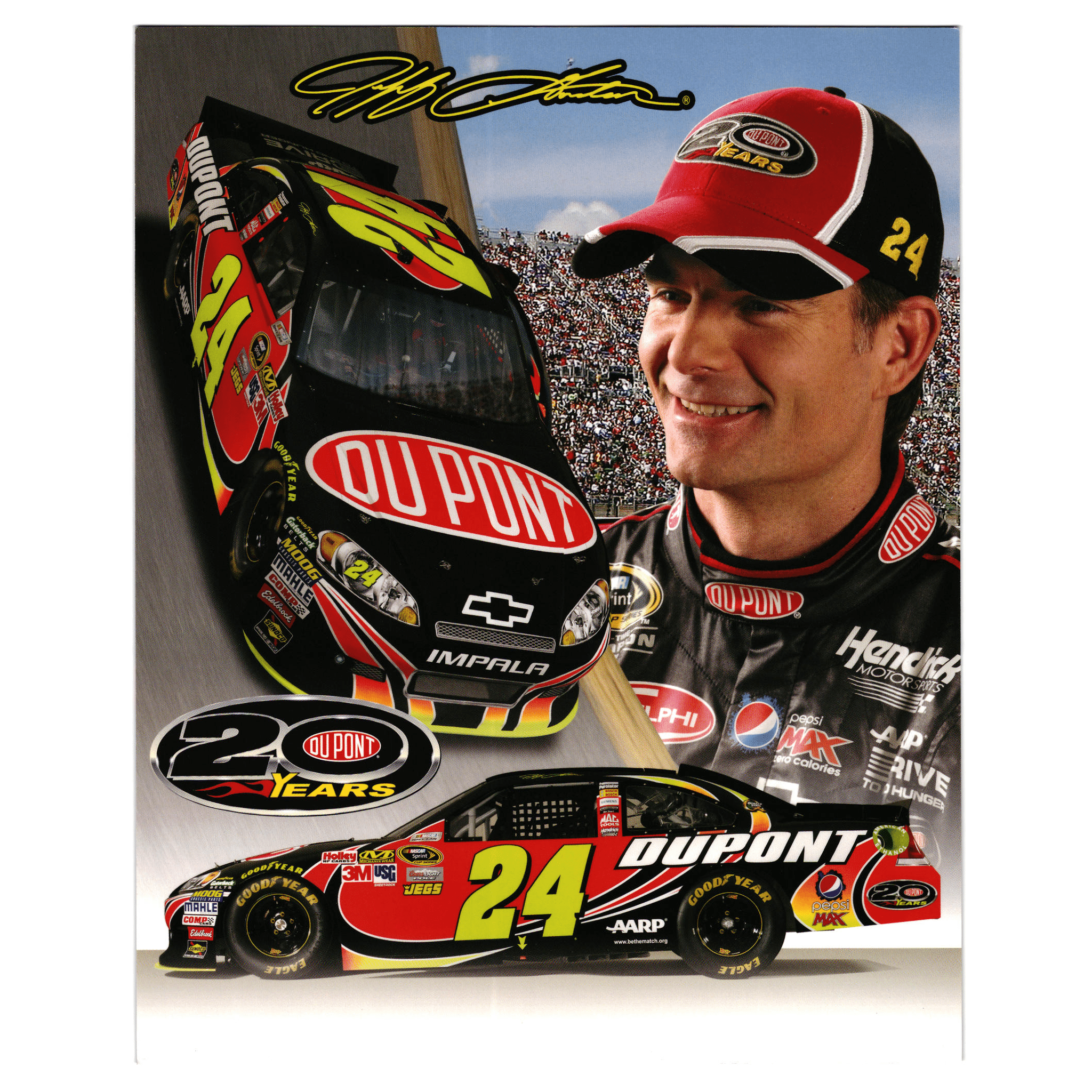 Jeff Gordan #24 20 Years Dupont Hero Card