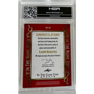 Karim Benzema 2022 Leaf in the Game Use in the Name Used #NU-22, HGA: 9.0