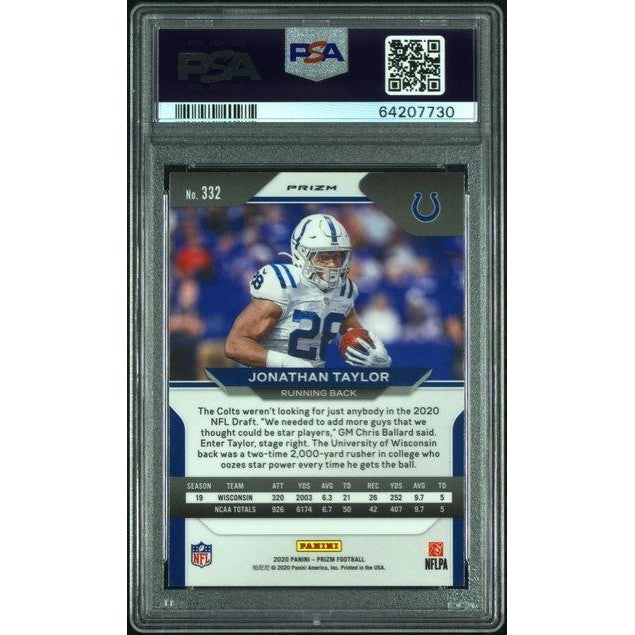 2020 Panini Prizm #332 Jonathan Taylor Silver Prizm PSA 9