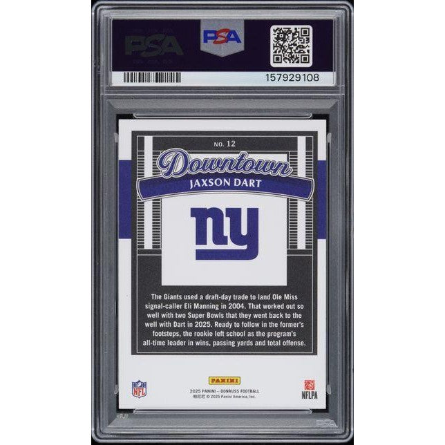 Jaxson Dart 2025 Donruss Downtown Horizontal PSA 10