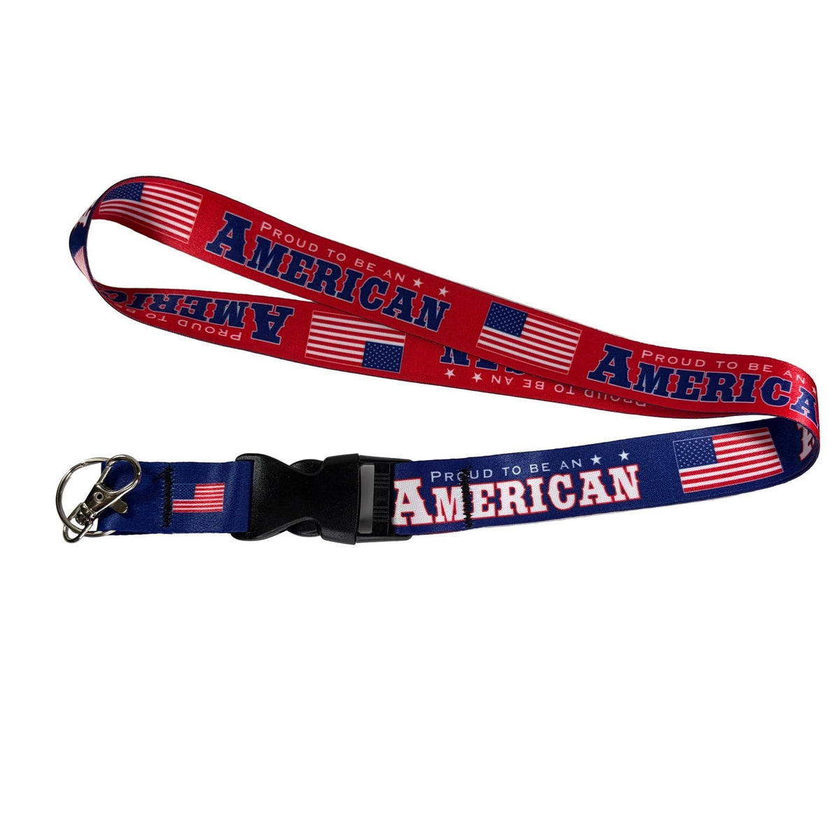 Patriotic "Proud to Be an American" Lanyard with Detachable Buckle 1" – American Flag Neck Strap