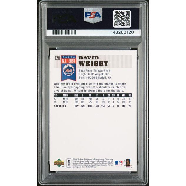 David Wright 2006 Upper Deck First Pitch #120 PSA/DNA Cert. Authentic Auto.