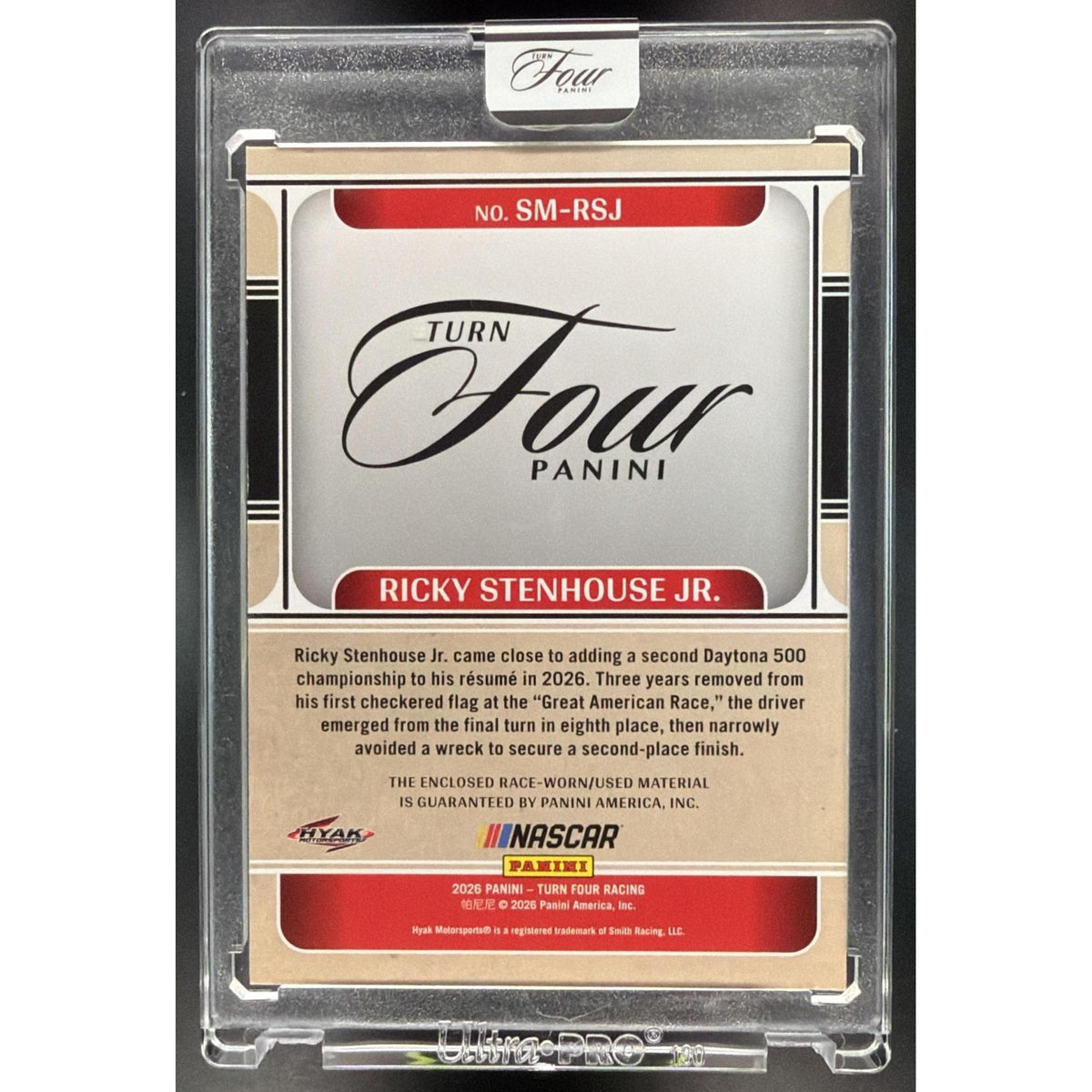 2026 Panini Four Racing Ricky Stenhouse Jr. #SM-RSJ Sheet Metal Swatches 94/99 Non-Graded