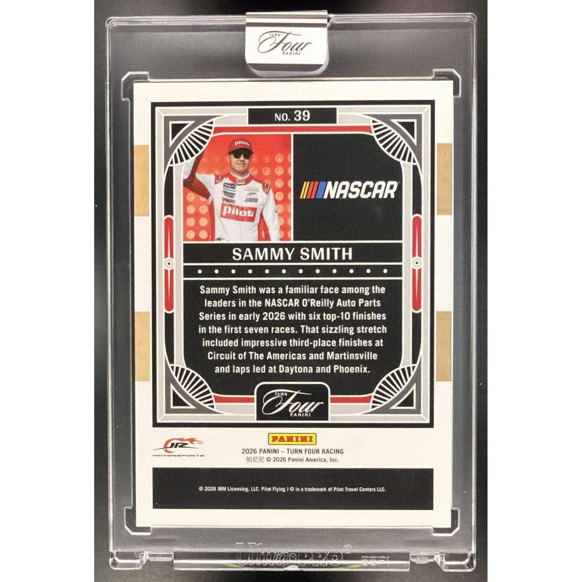 2026 Panini Four Racing Sammy Smith #39 20/65 Non-Graded