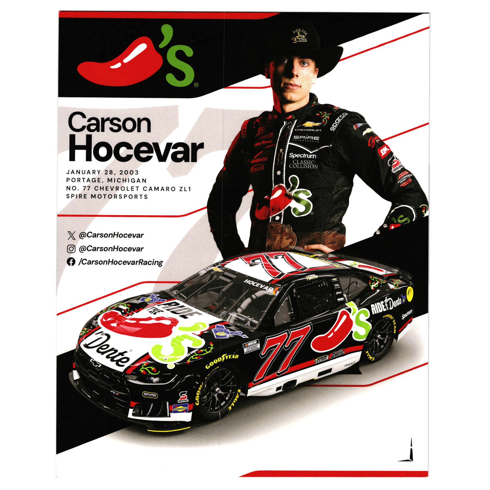 Carson Hocevar #77 Hero Card